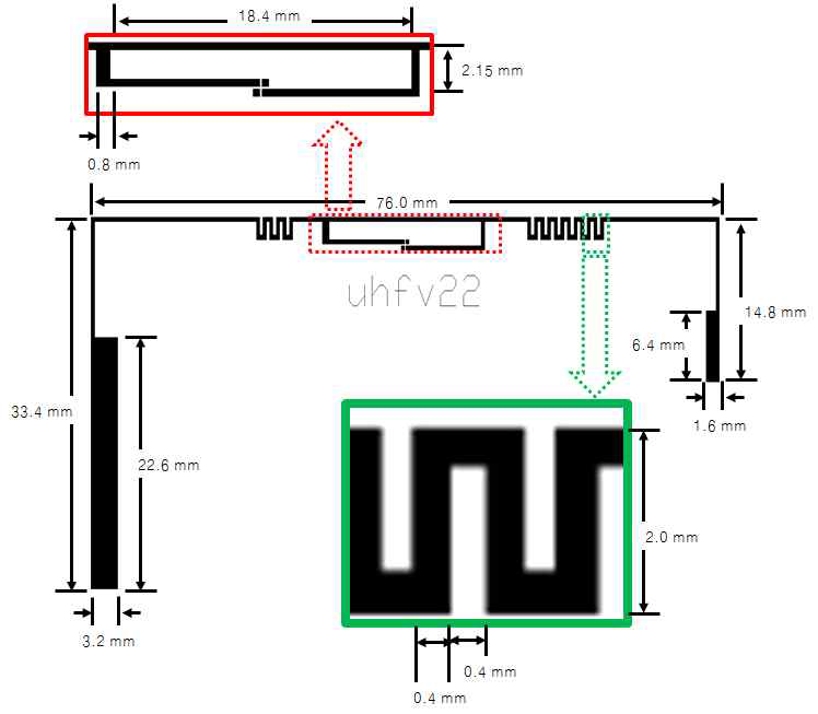 UHF 태그 안테나 도면
