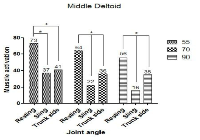 Comparison of middle deltoid muscle activation according to elbow angle