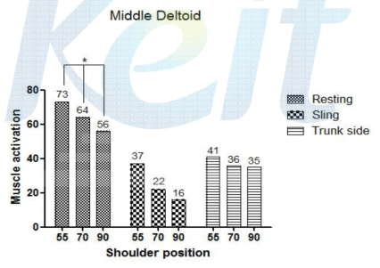 Comparison of middle deltoid muscle activation according to shoulder position