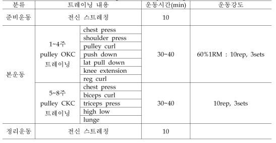 Program of Pulley training