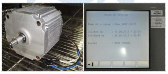 온습도 시험 후 시료 및 장비구동 결과