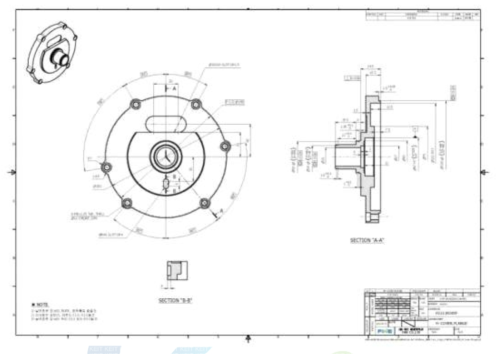 IPMSG 최종 개발품 FRONT COVER FLANGE 도면
