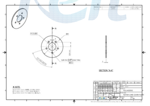 IPMSG 최종 개발품 ROTOR CORE COVER PLATE 도면