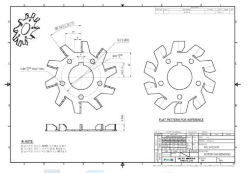 IPMSG 최종 개발품 ROTOR FAN BENDING 도면