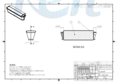 IPMSG 최종 개발품 SPILT CORE 조립도면