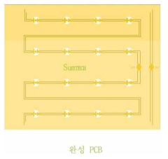 디자인 설계 완성된 COB LED 용 metal PCB 도면.