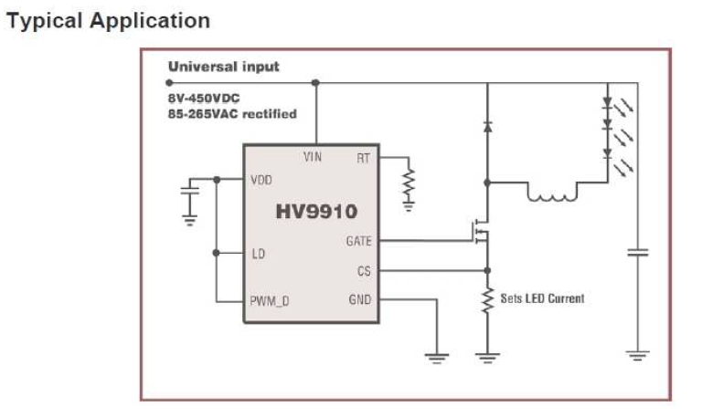 HV 9910 chip을 응용한 회로