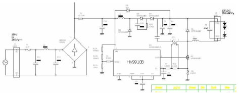 드라이버IC HV9910B 적용한 SMPS proto sample 회로도