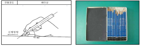 연필 경도 측정방법 및 장비