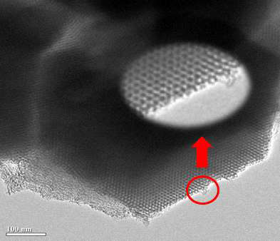 TEM image of mesoporous silica SBA15