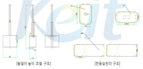 팔걸이 및 전동실린더 구조 설계