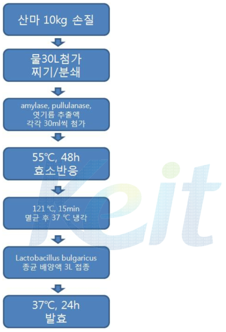 산마 발효음료 공정도