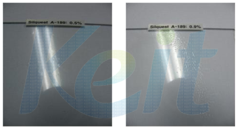 Silquest A189 첨가형(좌:0.5%, 우:0.9%)