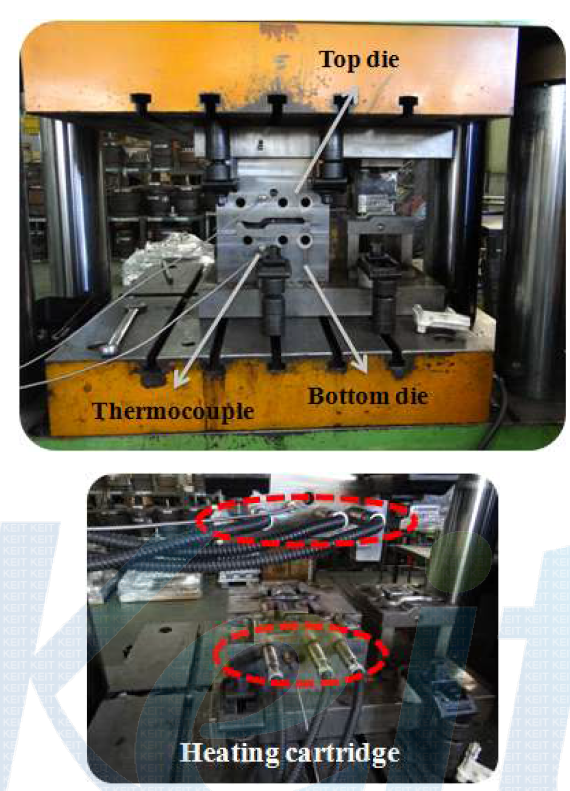 Mg 브라켓 성형을 위한 금형․가열 장치 및 단조성형 프레스