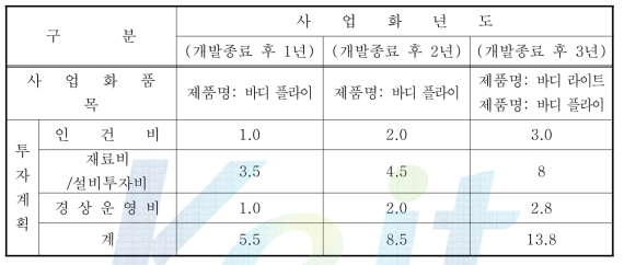 사업화 추진 계획