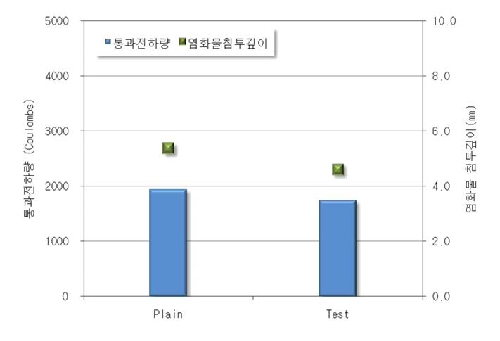 염화물 침투저항성 시험결과