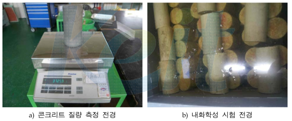 콘크리트 내화학성 시험전경