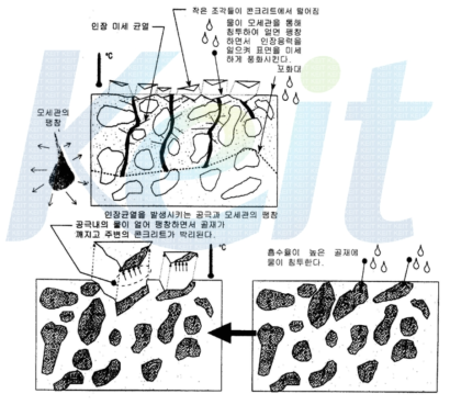 동결융해에 의한 성능저하과정