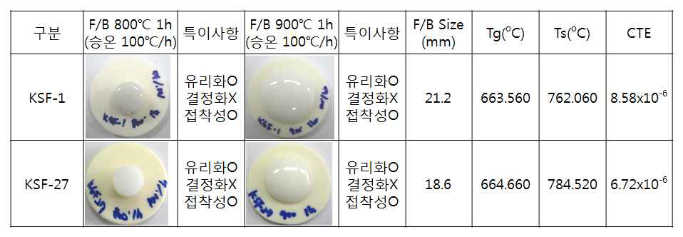 1차년도 조성 개발 결과 (자체평가 결과)