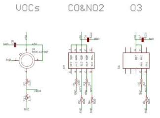 O3, CO, NOx, VOCs 센싱 회로도