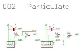 CO2, 미세먼지 센싱 회로도