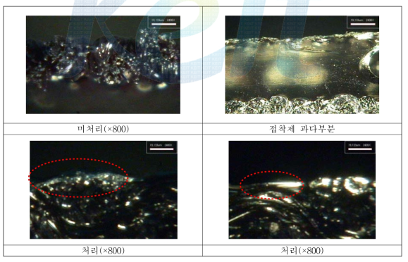 Bonding 접착면 800배 촬영사진