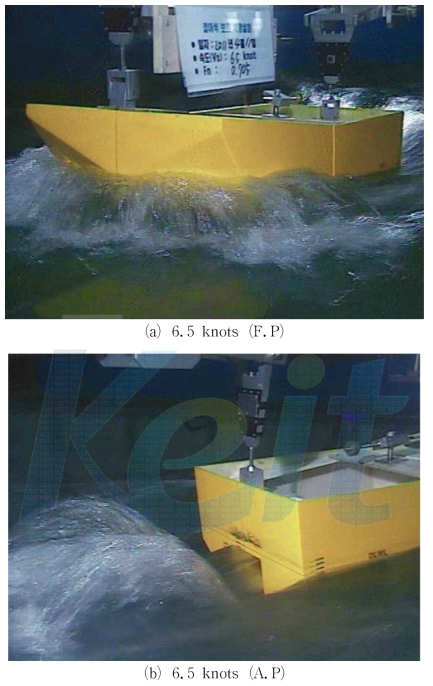 Photographs of Running Model : 6.5 knots(Fn 0.705)