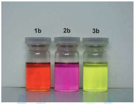 Toluene solutions of compound 1, 2 and 3