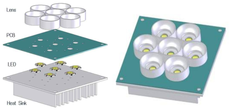 가시광 LED 송신기 3차원 도면