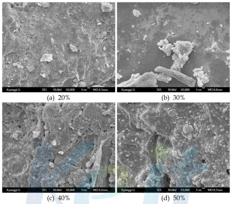 SEM pictures of residue with complex swine content