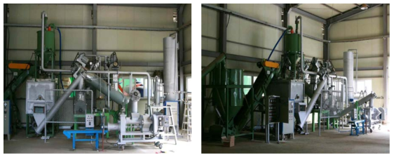 Carbonization system of pilot plant scale