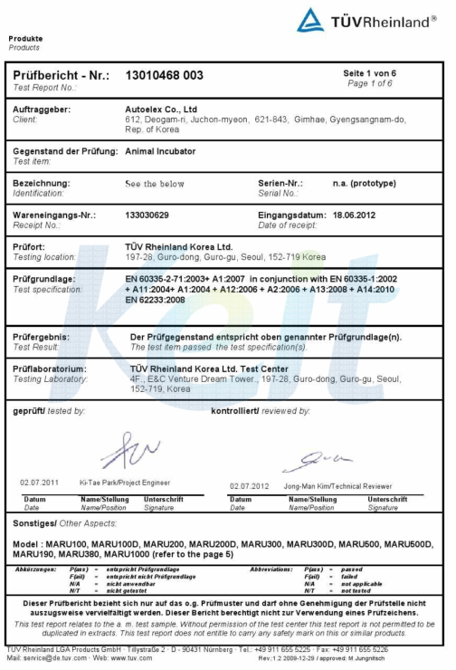 CE/TUV Test Report 2012.06.18