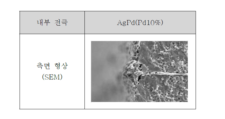 내부 전극과의 Contact