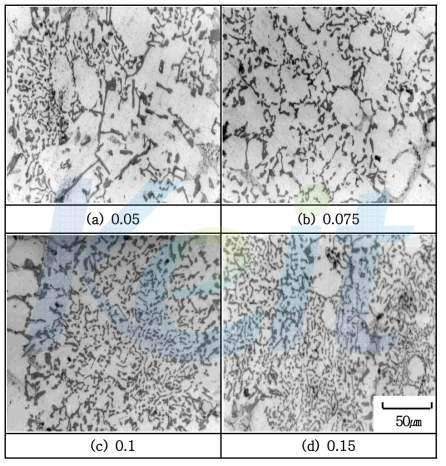 Sr 첨가량에 따른 과공정합금의 미세조직 변화