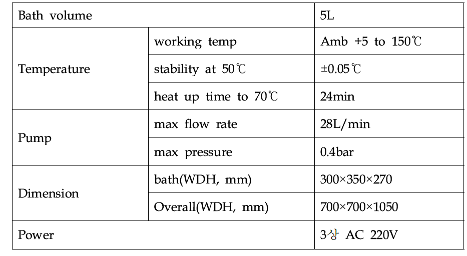 항온순환수조 사양