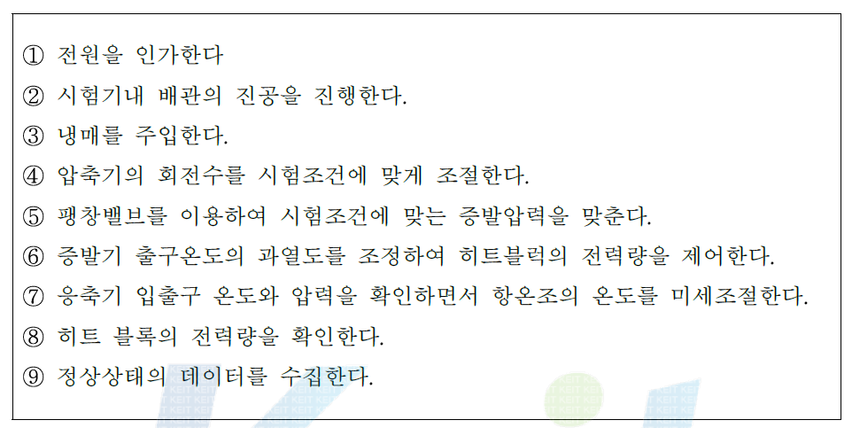 성능시험기 시험방법