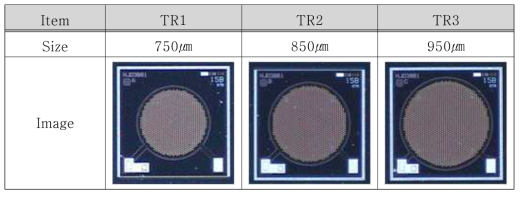 Transducer Membrane 크기에 따른 감도 편차 검토