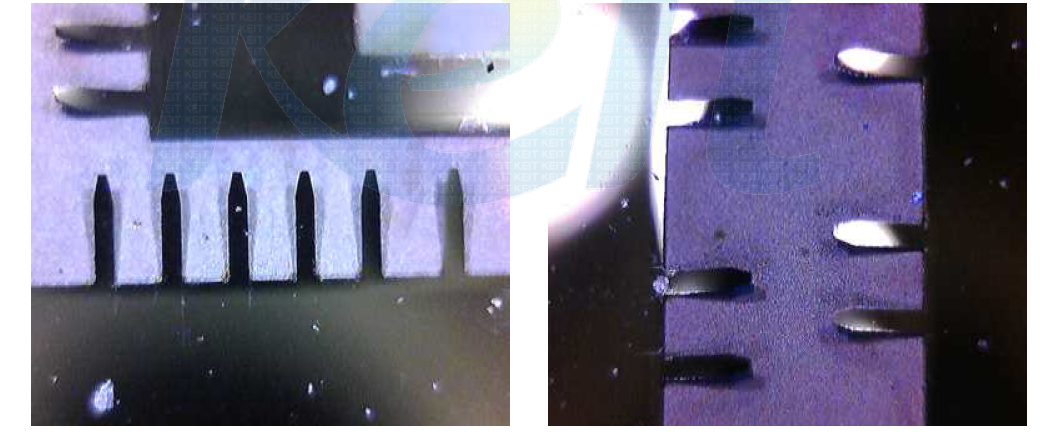 멀티칩 프로브카드 현미경 측정 사진