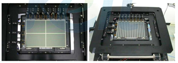 LCD 패널 그리드 출력 테스트 프로브 유닛 사진