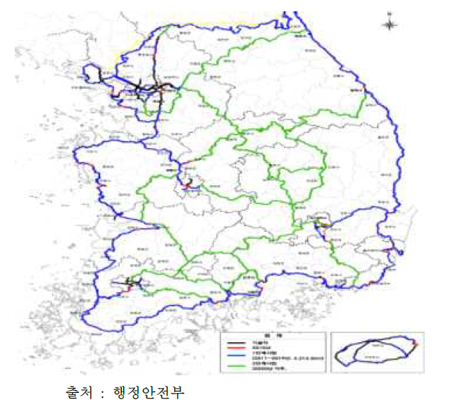 국가자전거도로 네트워크 구축 계획 조감도