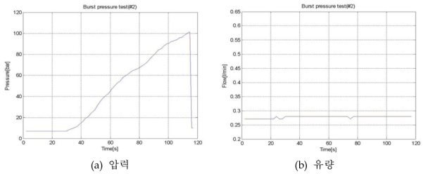 파열 압력 시험 결과(sample 2)
