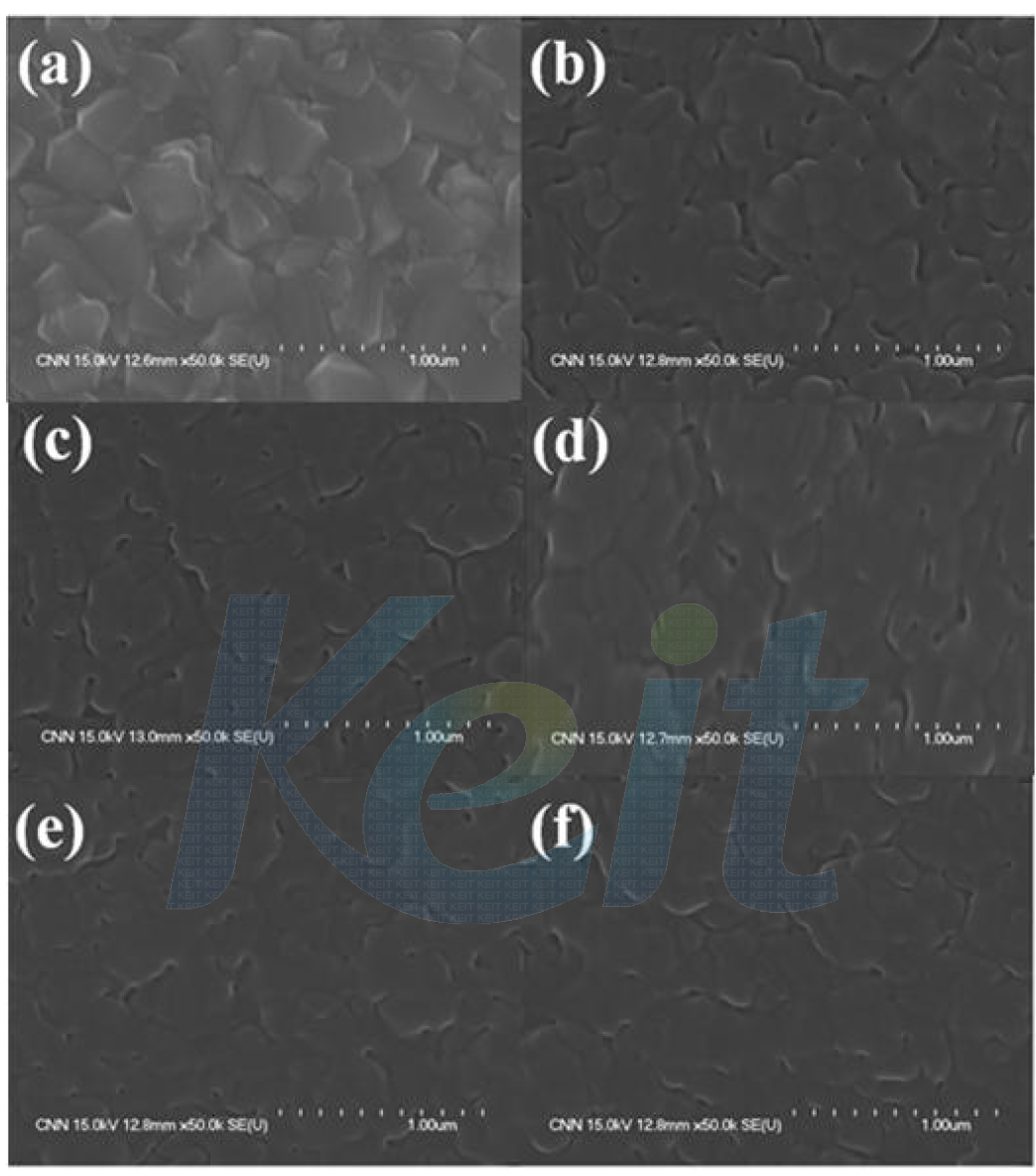 500cc Effusion Cell로 FTO/glass 기판위에 증착된 Alq3 유기물에 대한 표면형상 이미지