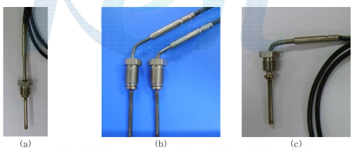 외장 형태에 따른 온도 센서 설계 (a)일자형 (b)벤딩형 (c)벤딩형