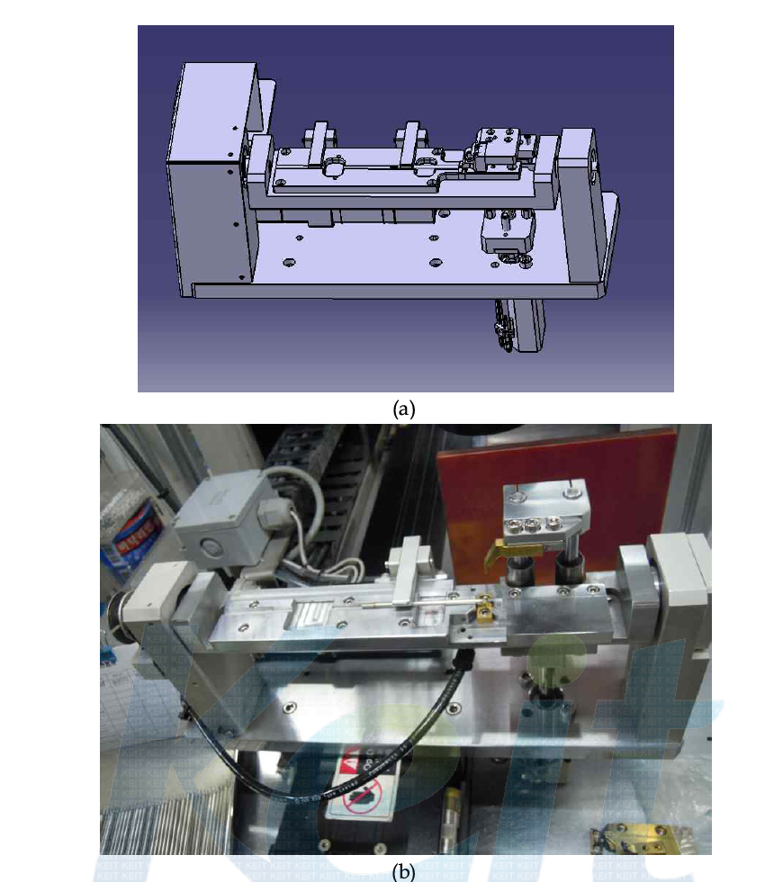 소자 용접 지그 (a) 3D 모델 (b) 제작 완료 된 용접 지그