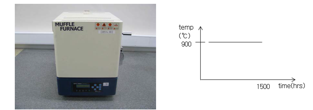 고온 내구 시험 (a) 전기로 (b) 시험 조건