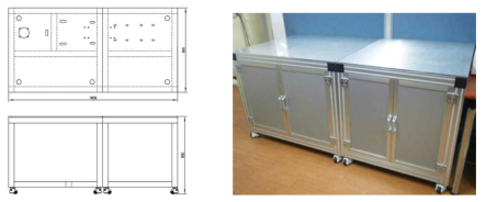 시험용 이동식 테이블 도면 및 실물 형상