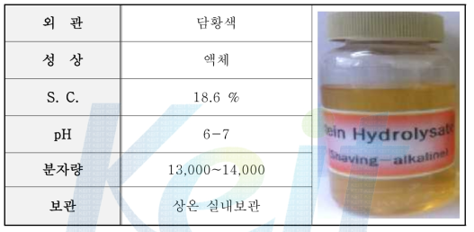 최종 단백질 가수 분해물의 물성