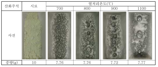 수소환원로를 이용하여 열처리한 후 산화주석(SnO2)