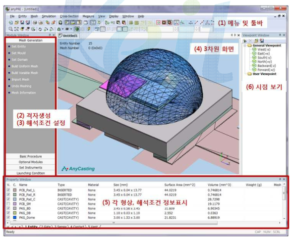 전처리기의 (Pre-Processor) 기본 GUI 구성