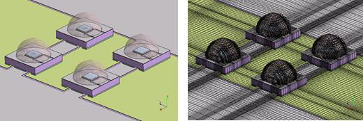 LED 소자부 형상 및 격자